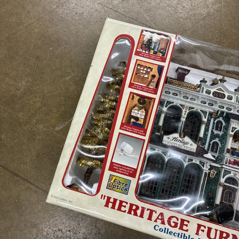LEMAX Heritage Furniture Store Fiber Optic Lighted Christmas Building - Working!